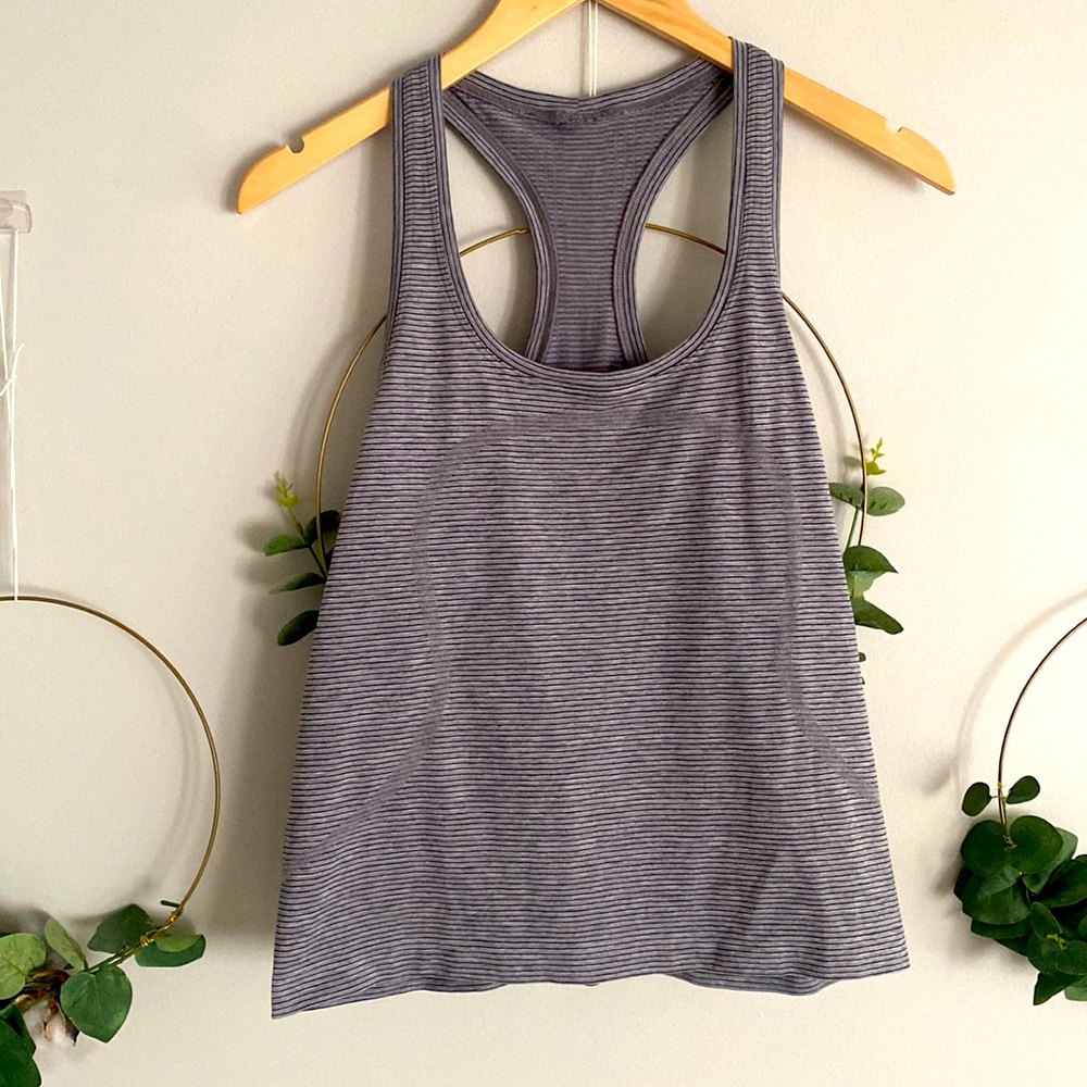 lululemon athletica Black and Gray Crop Tank Top